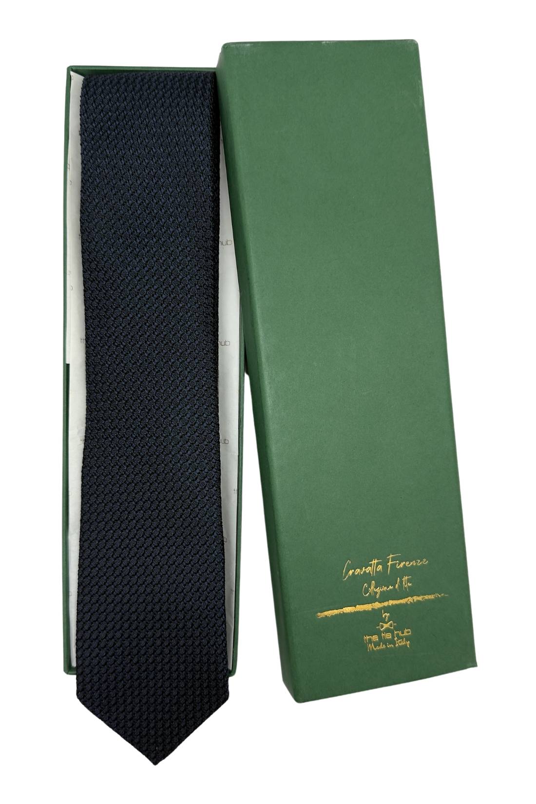 Black Solid Grenadine Silk Necktie for Men