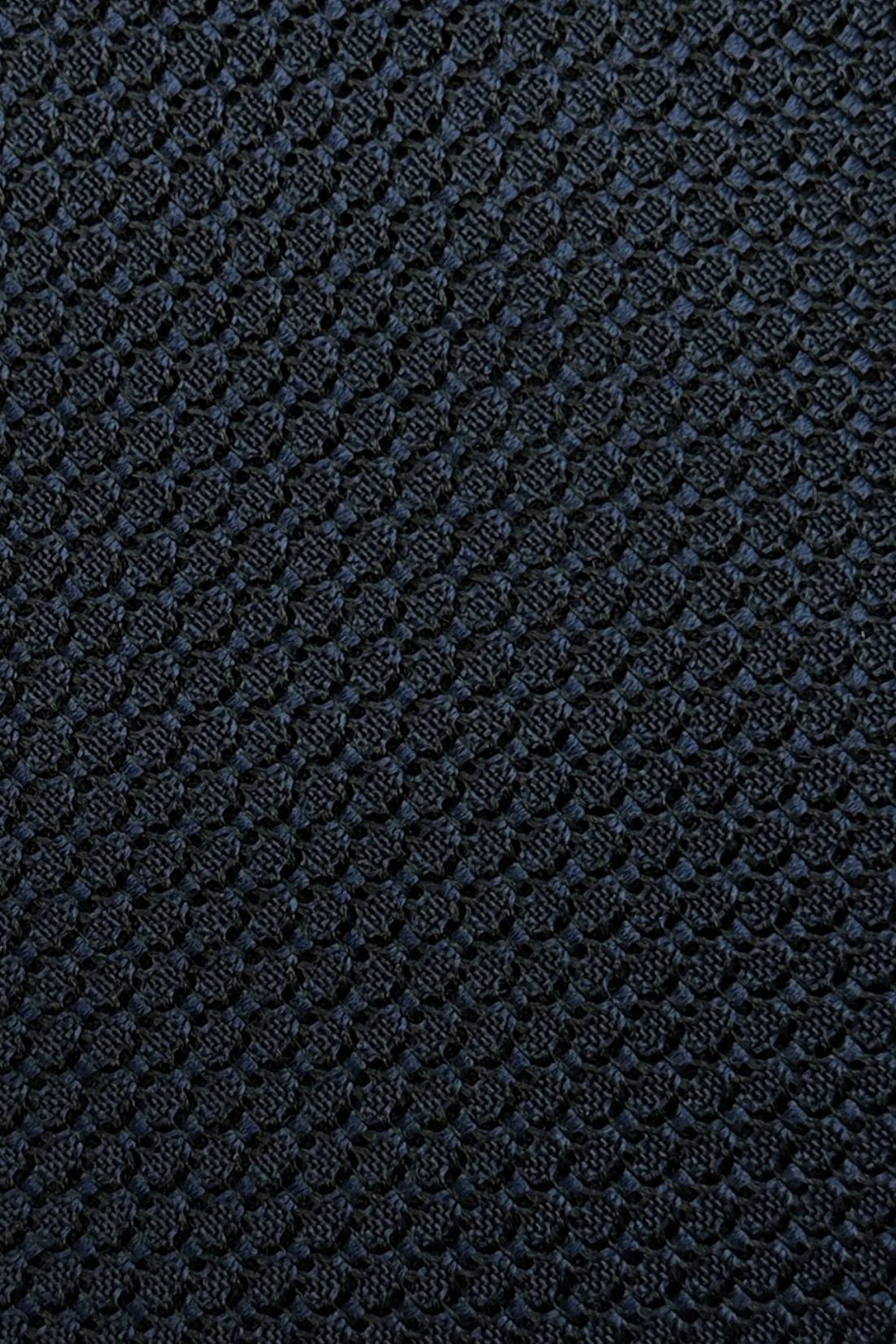 Black Solid Grenadine Silk Necktie for Men