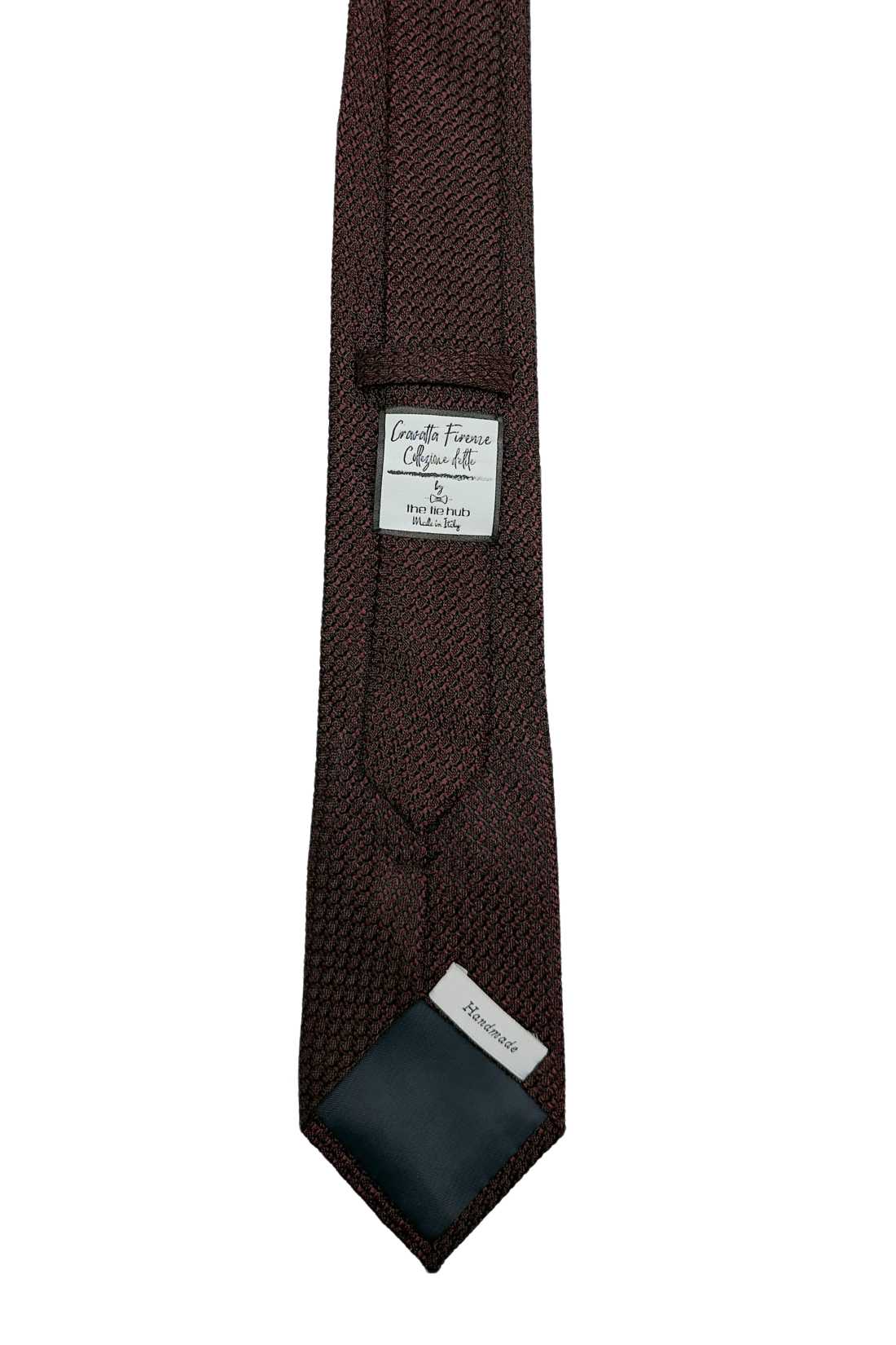 Brown Solid Grenadine Silk Necktie for Men