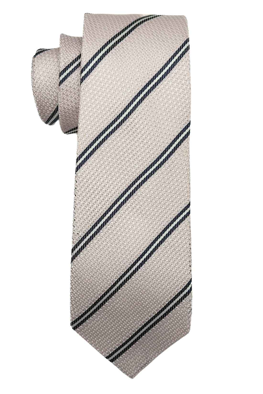 Pink Striped Grenadine Silk Necktie for Men