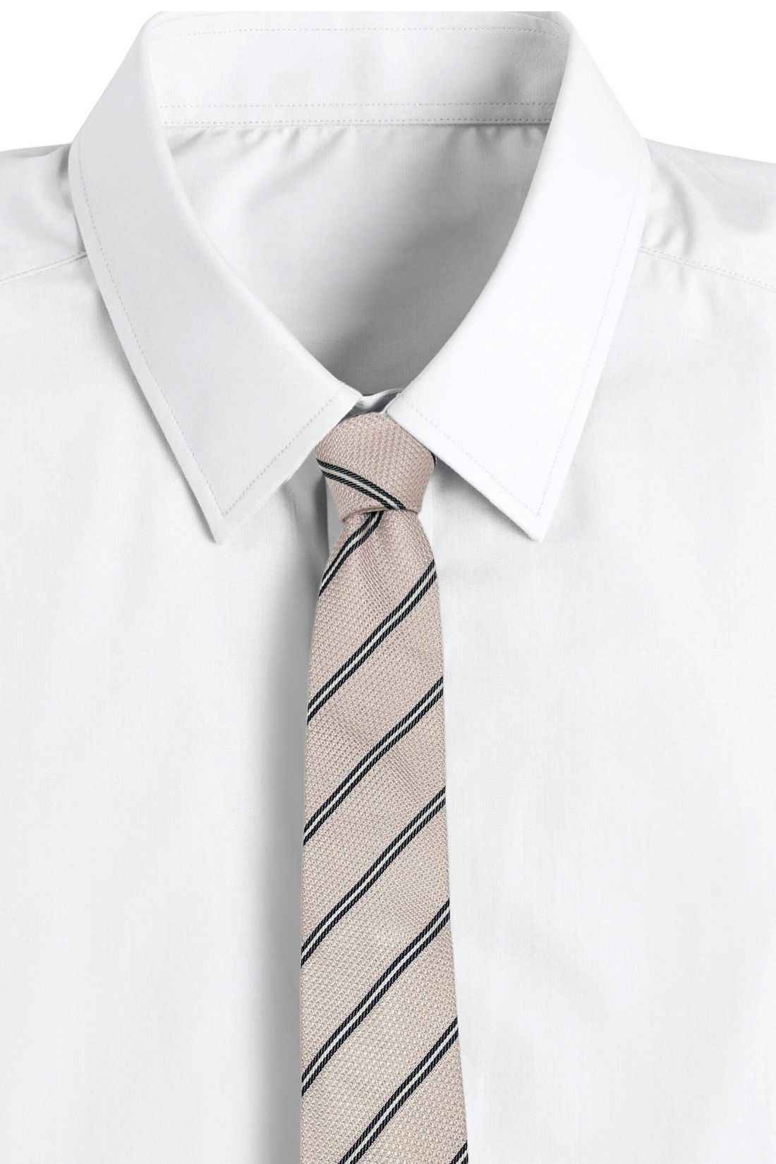 Pink Striped Grenadine Silk Necktie for Men