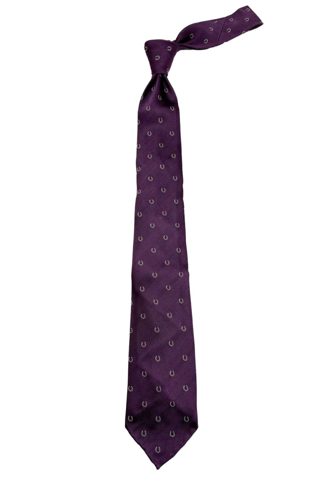 Purple Conversational Italian Silk Necktie for Men