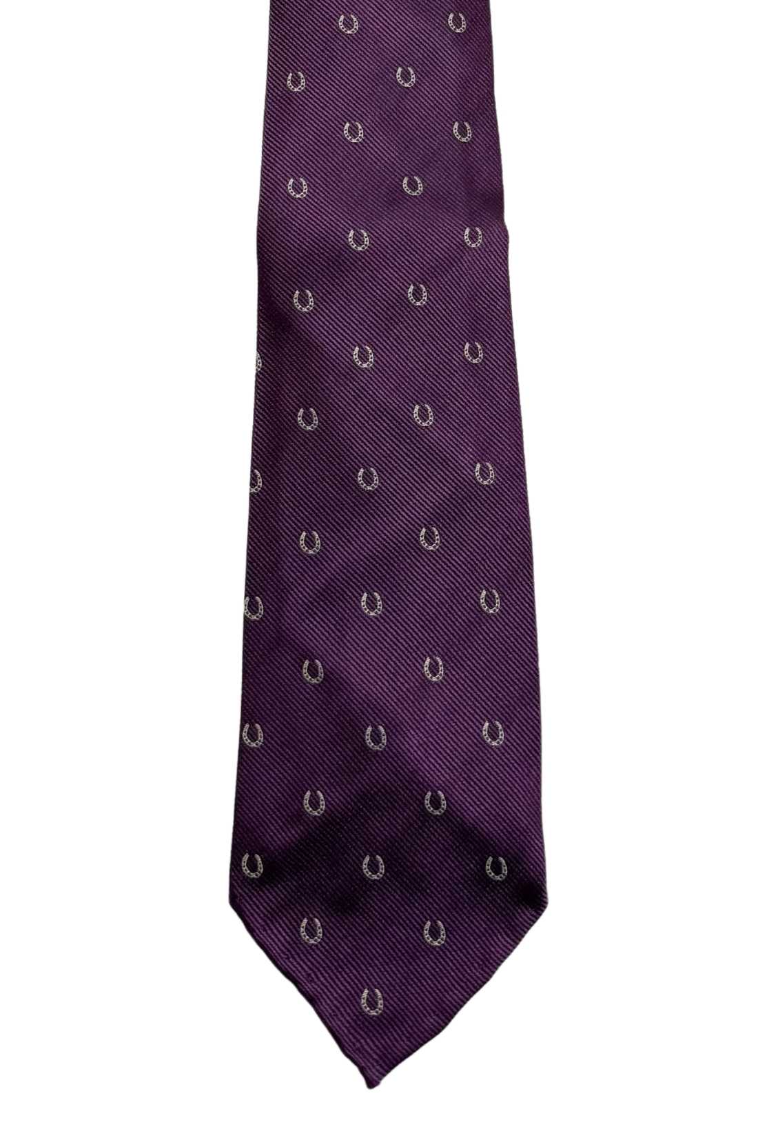 Purple Conversational Italian Silk Necktie for Men
