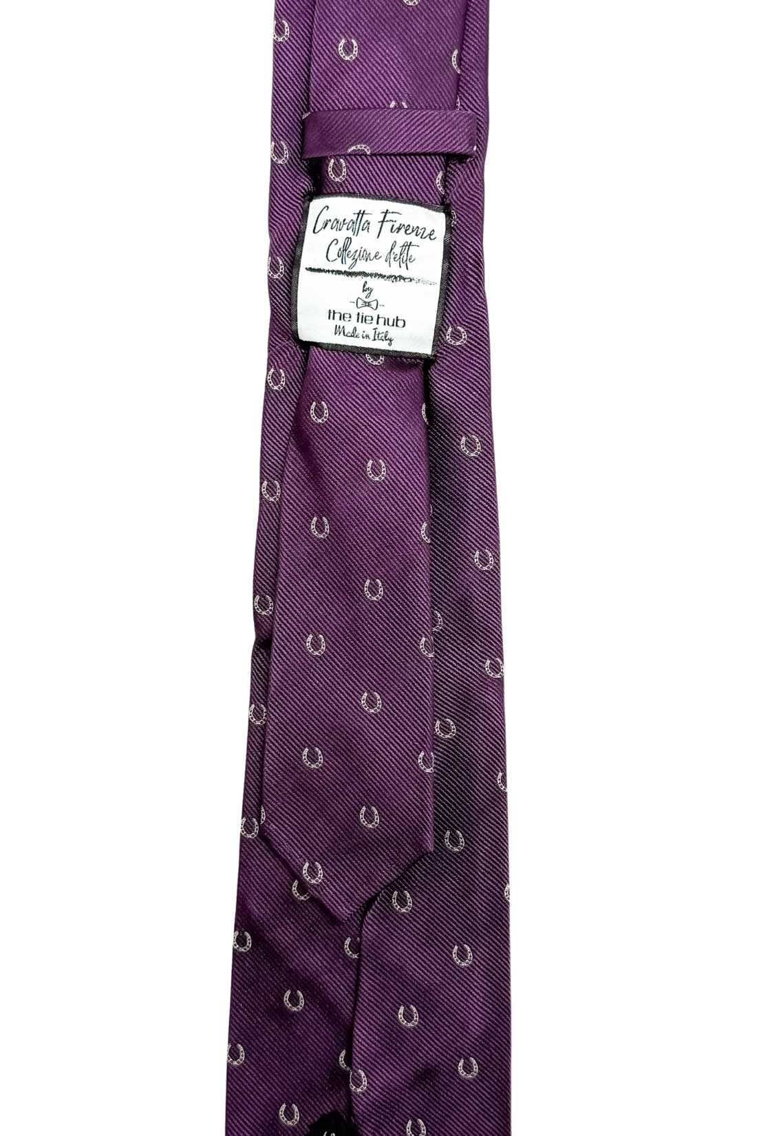 Purple Conversational Italian Silk Necktie for Men