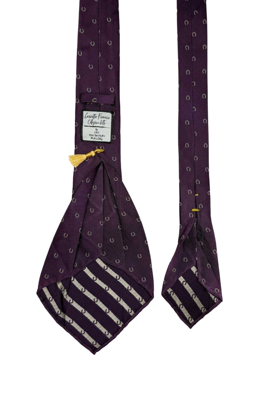 Purple Conversational Italian Silk Necktie for Men