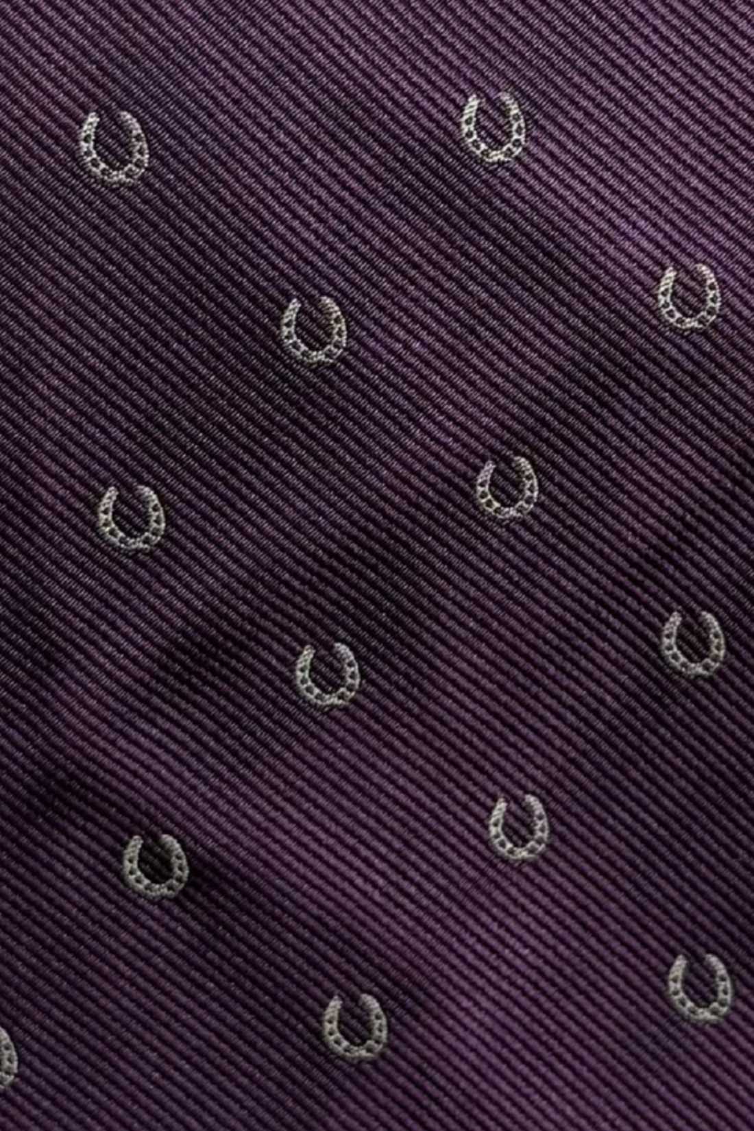 Purple Conversational Italian Silk Necktie for Men