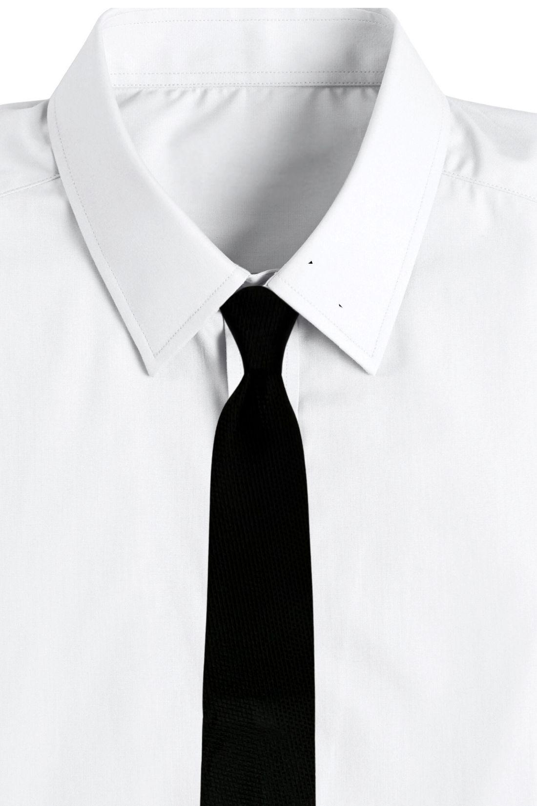 Black Solid Italian Silk Necktie for Men