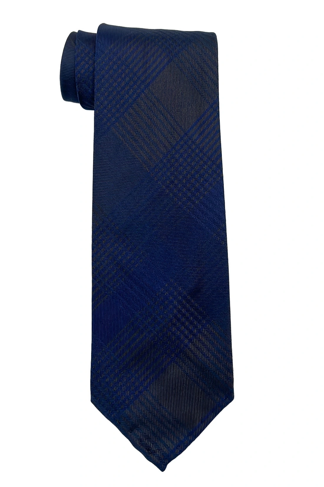 Blue Checkered Italian Silk Necktie for Men