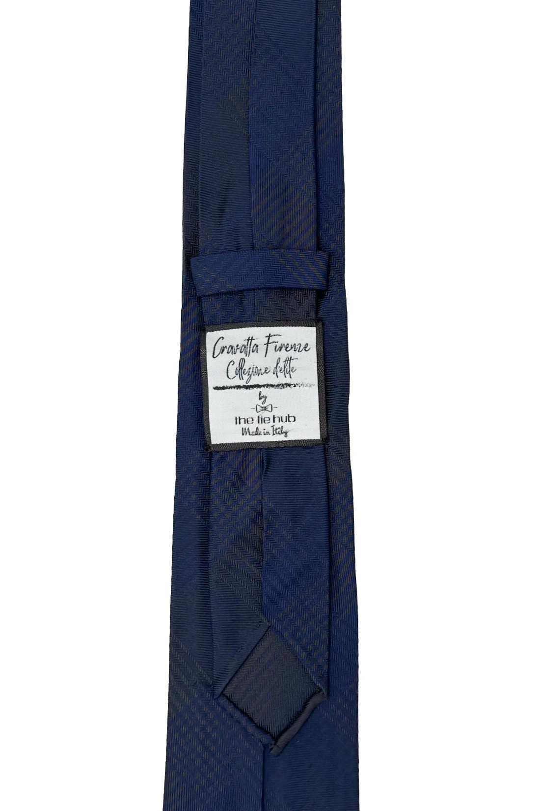Blue Checkered Italian Silk Necktie for Men