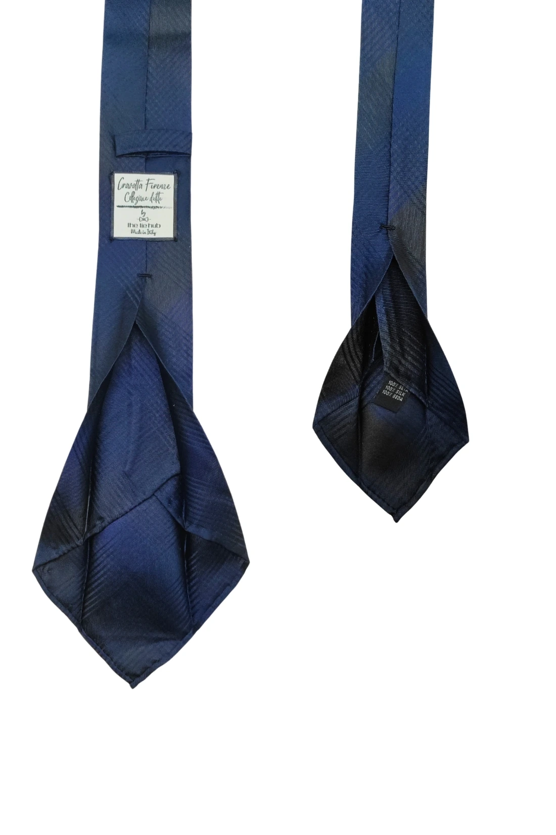 Blue Checkered Italian Silk Necktie for Men