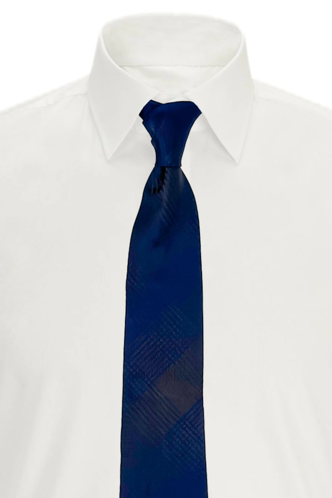 Blue Checkered Italian Silk Necktie for Men