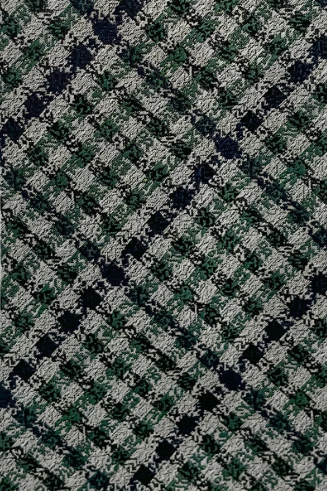 Green Checkered Italian Silk Necktie for Men