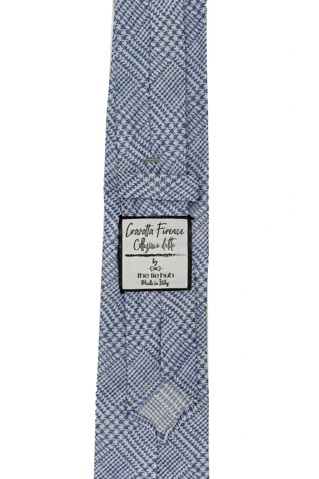 Blue Checkered Italian Silk Necktie for Men