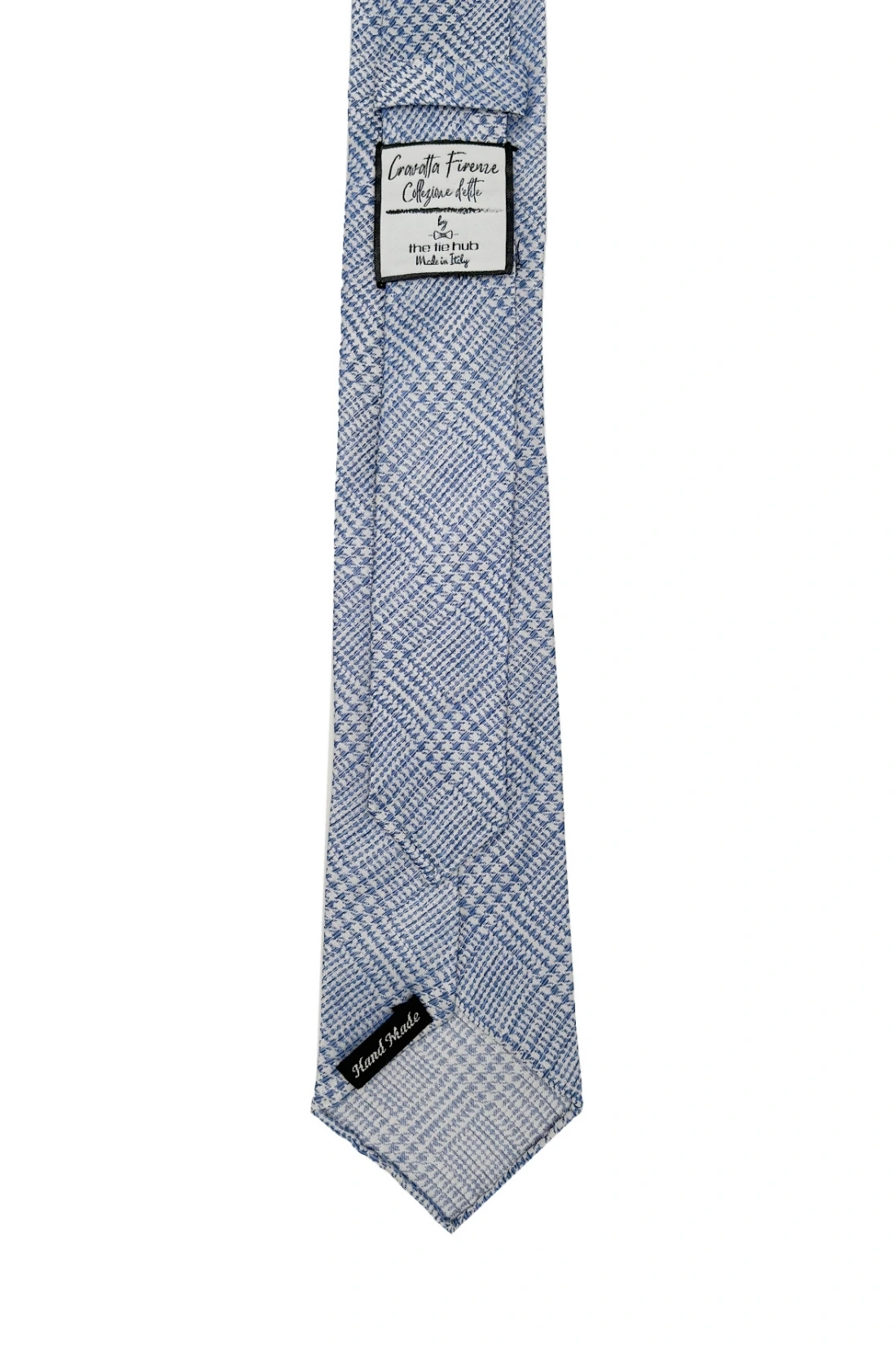 Blue Checkered Italian Silk Necktie for Men