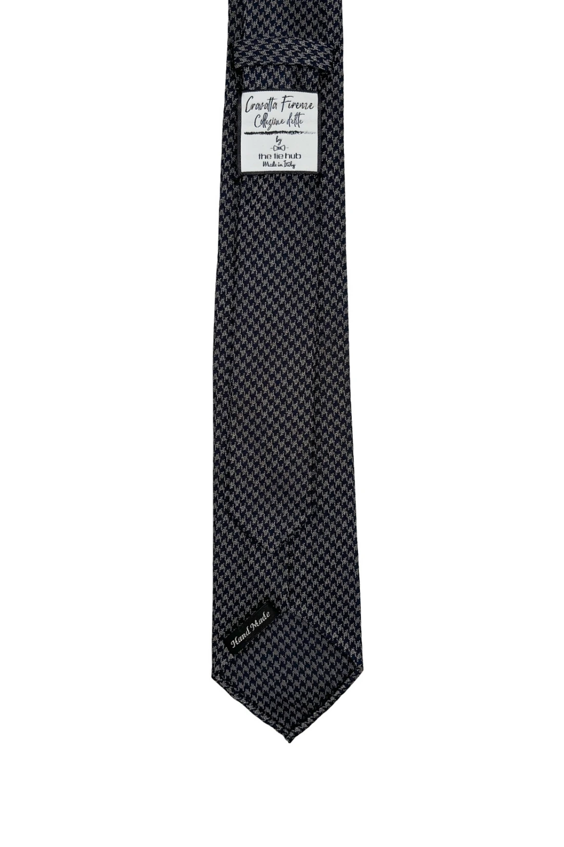 Black Geometric Italian Silk Necktie for Men