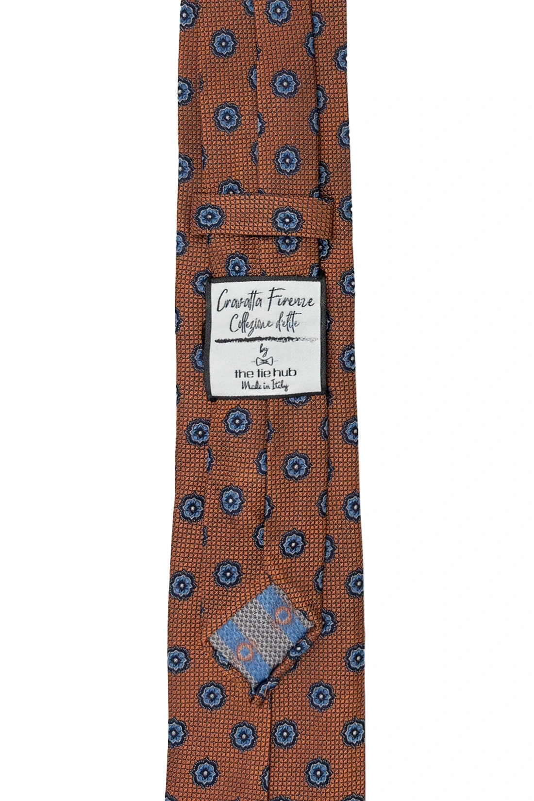 Orange Floral Italian Silk Necktie for Men