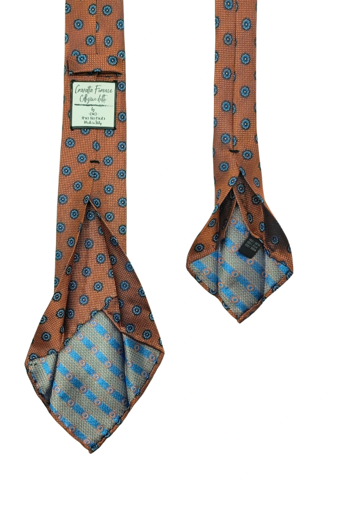 Orange Floral Italian Silk Necktie for Men