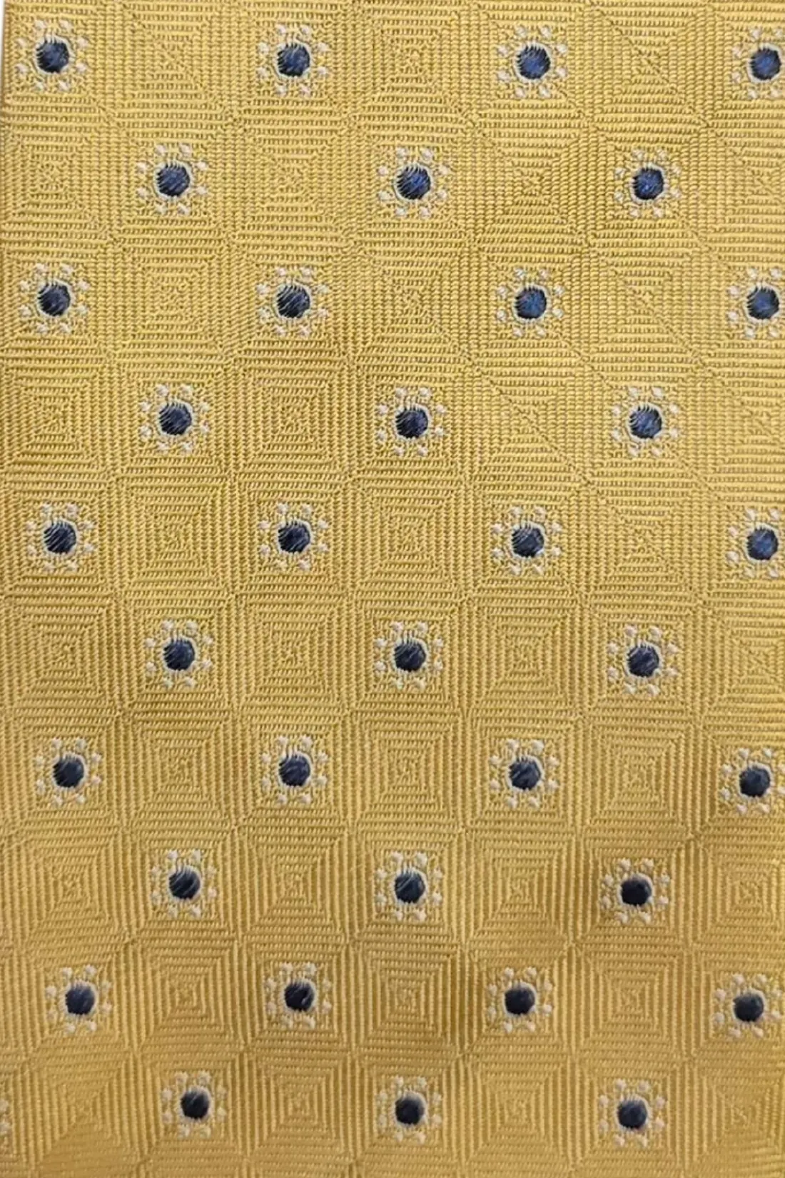 Yellow Polka Dot Italian Silk Necktie for Men
