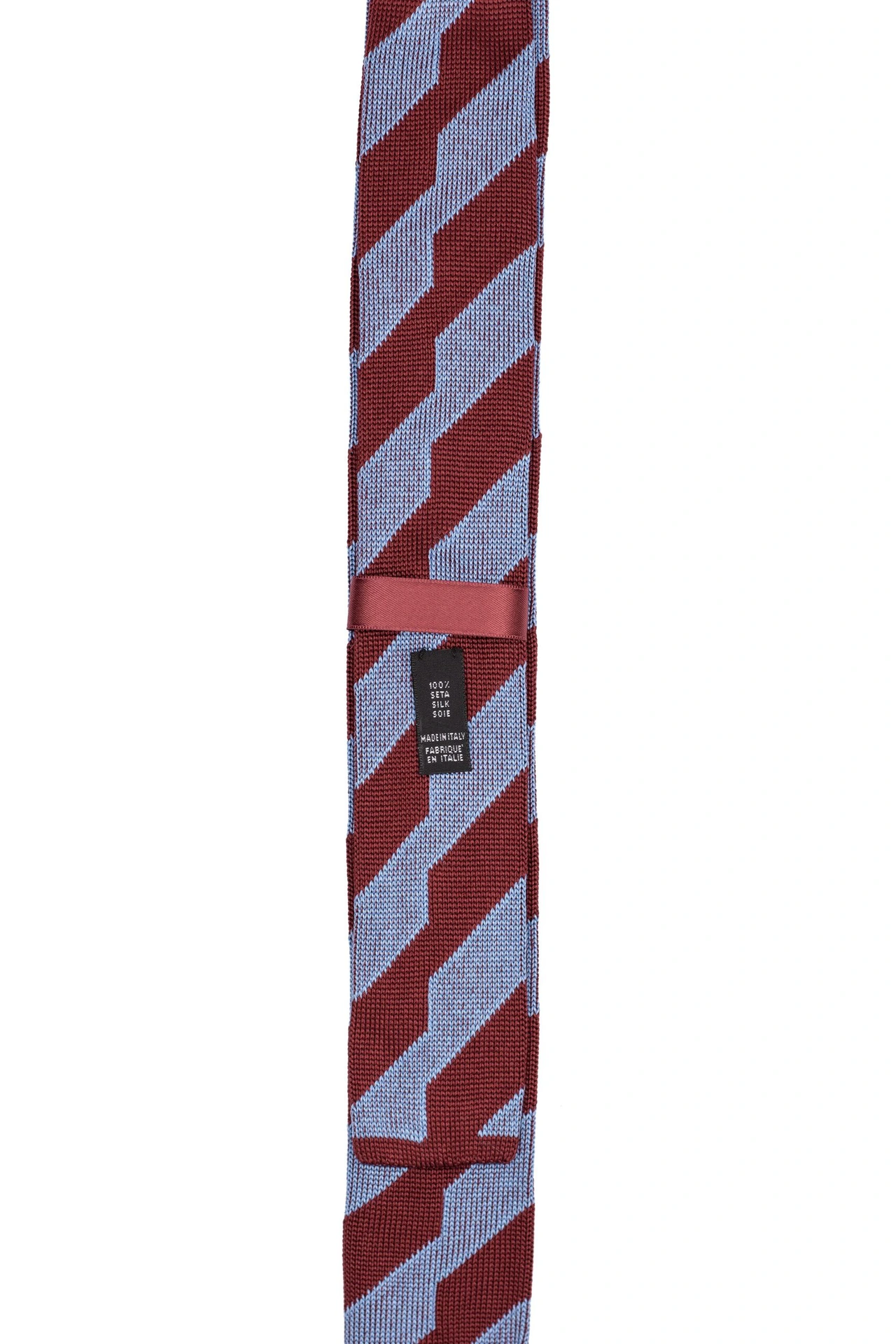 Blue Striped Knitted Silk Necktie for Men