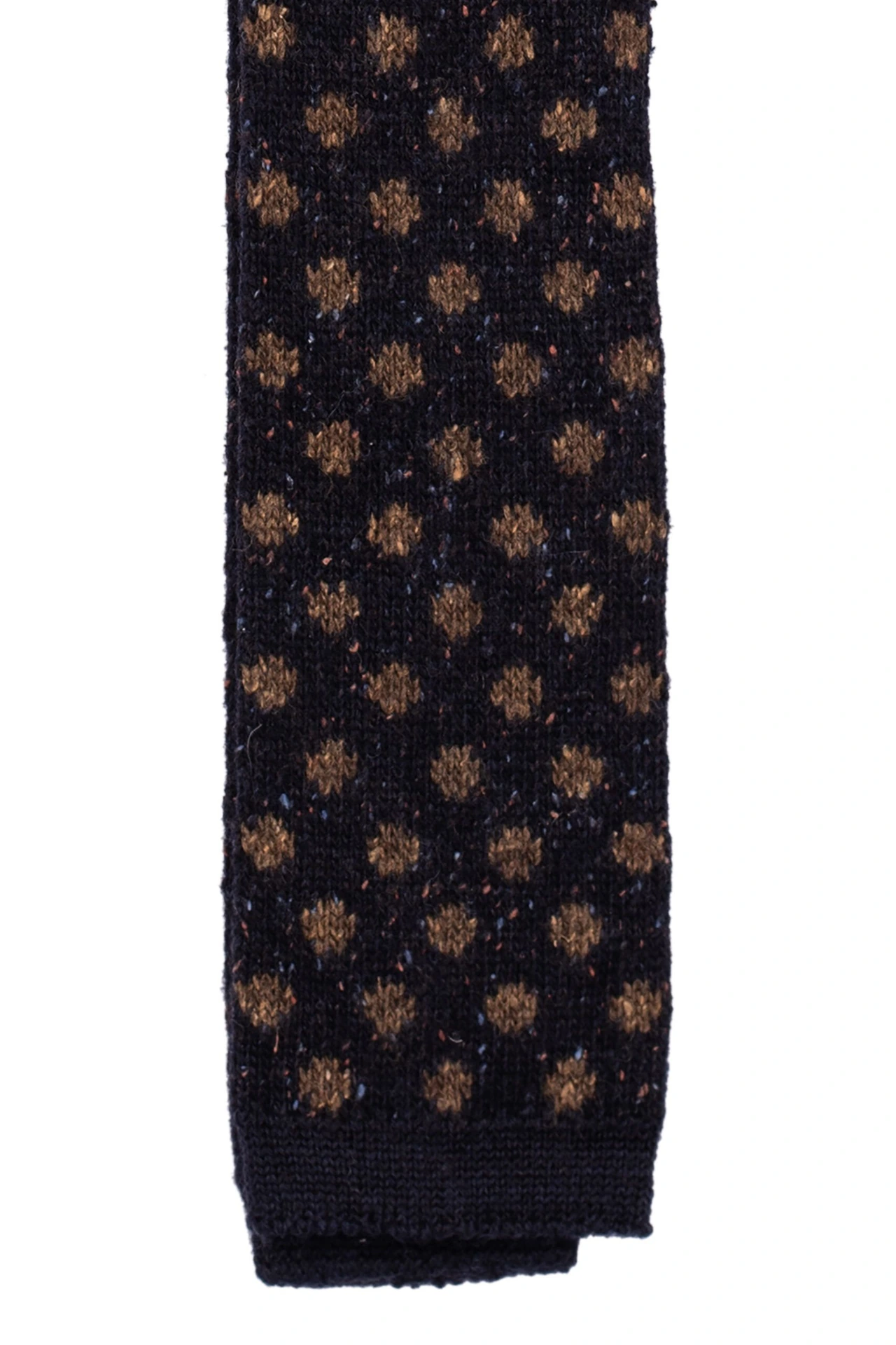 Blue Polka Dot Knitted Wool Necktie for Men