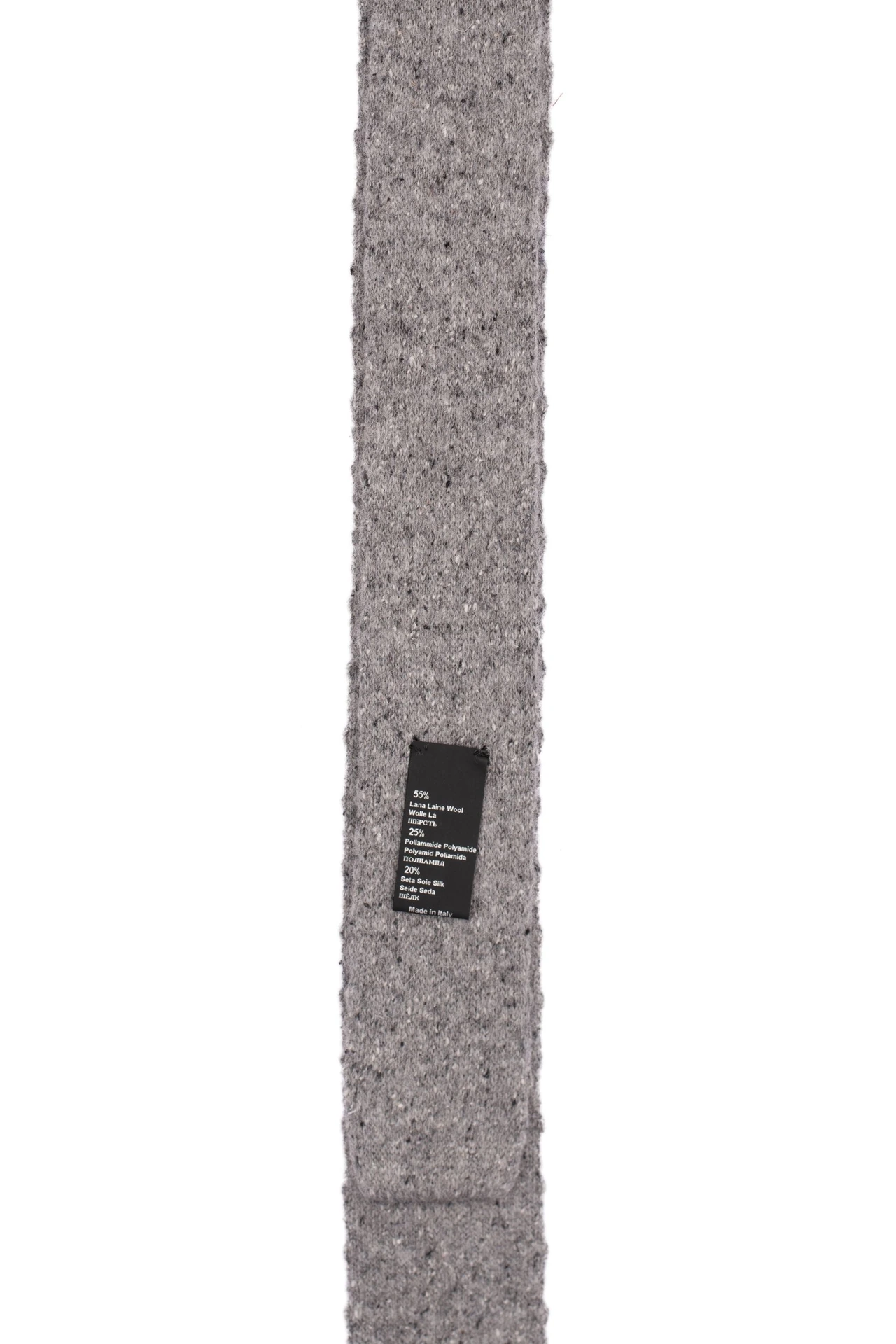 Grey Solid Knitted Wool Necktie for Men