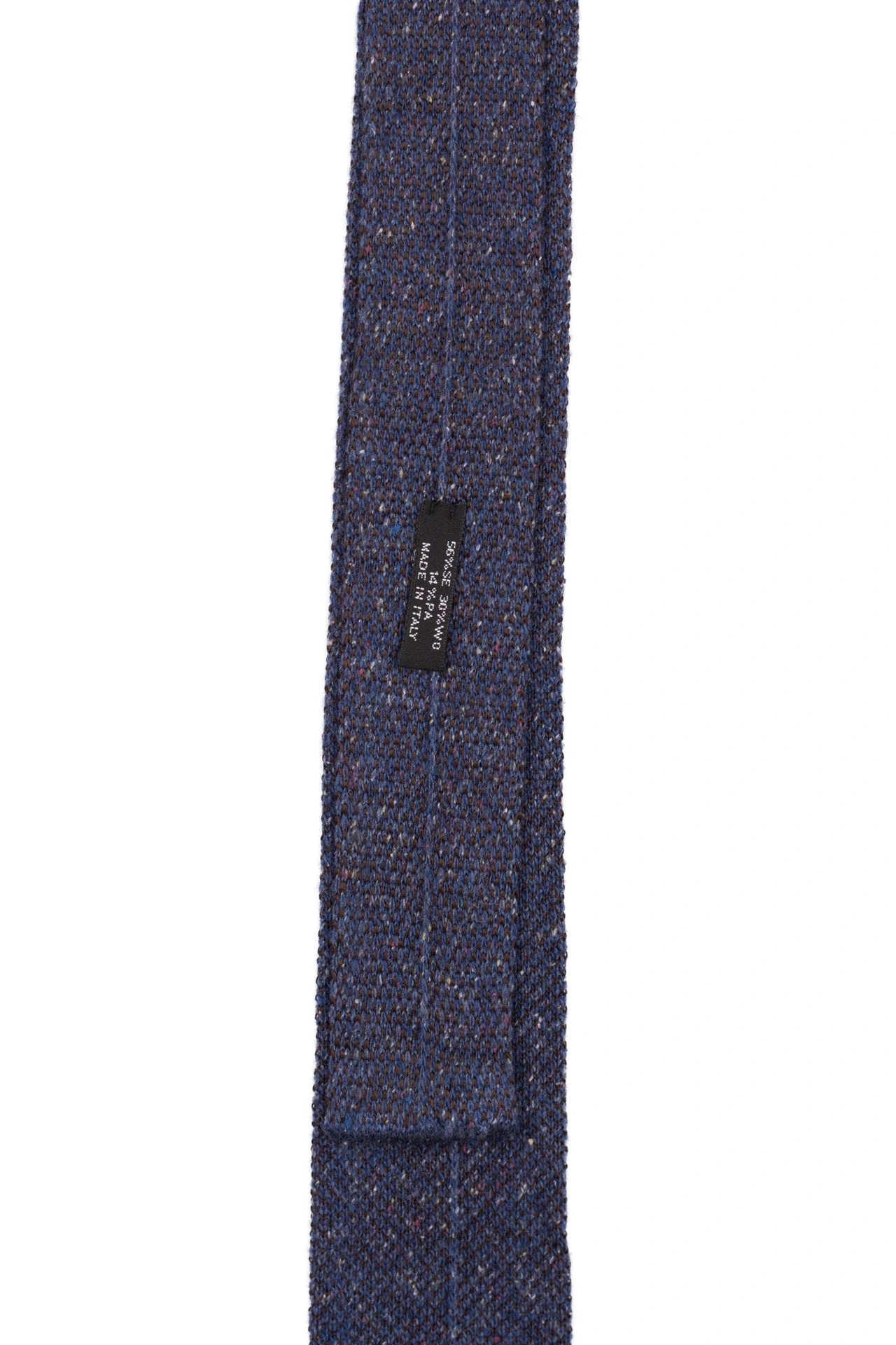 Blue Solid Knitted Wool Necktie for Men
