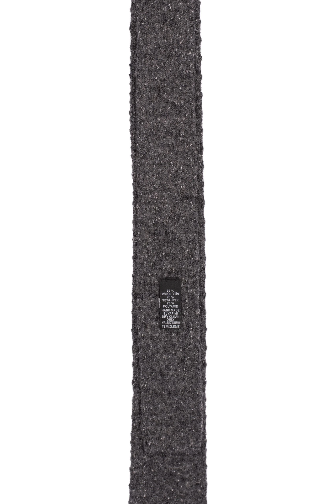 Grey Solid Knitted Wool Necktie for Men