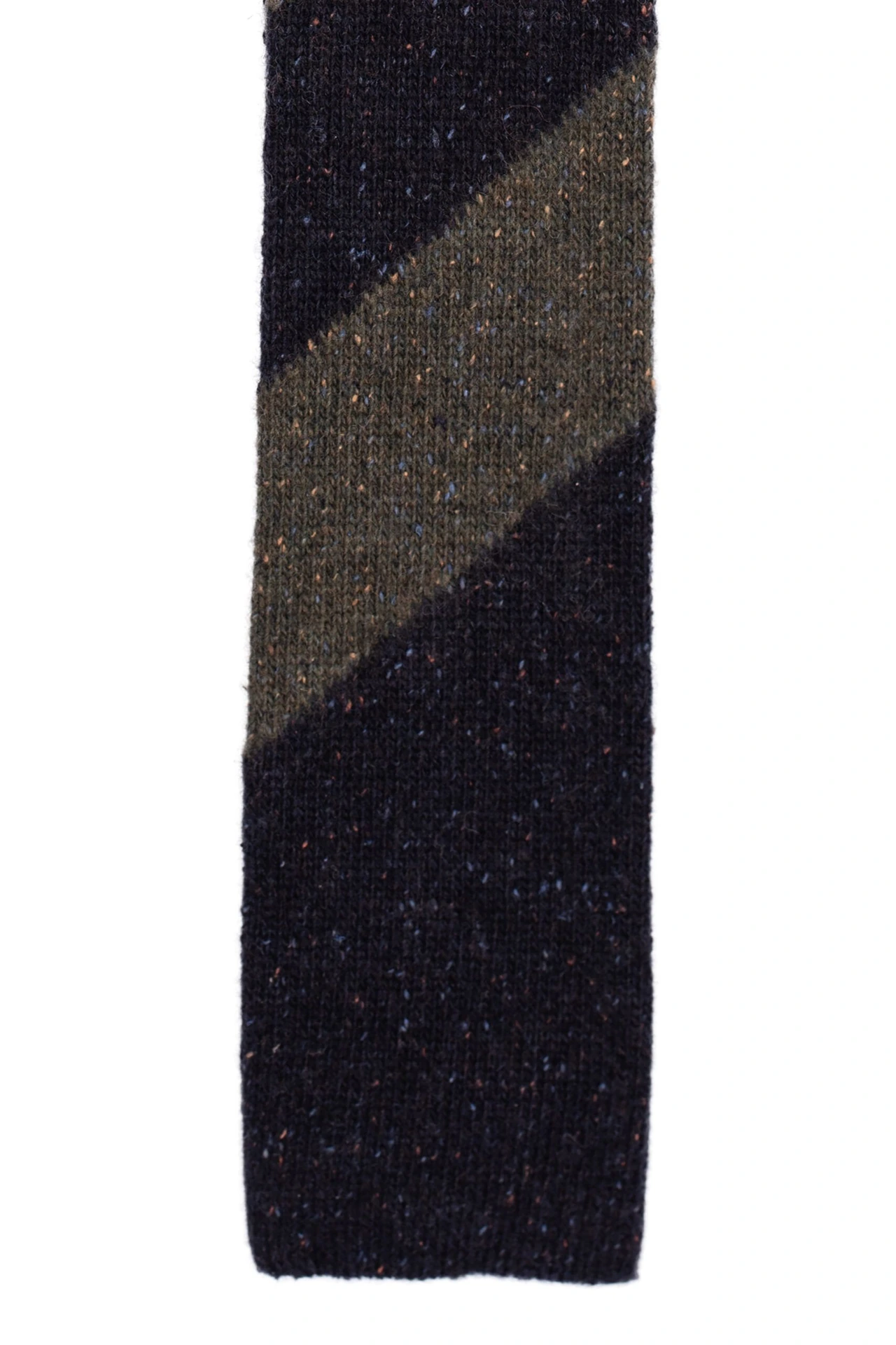 Blue Striped Knitted Wool Necktie for Men