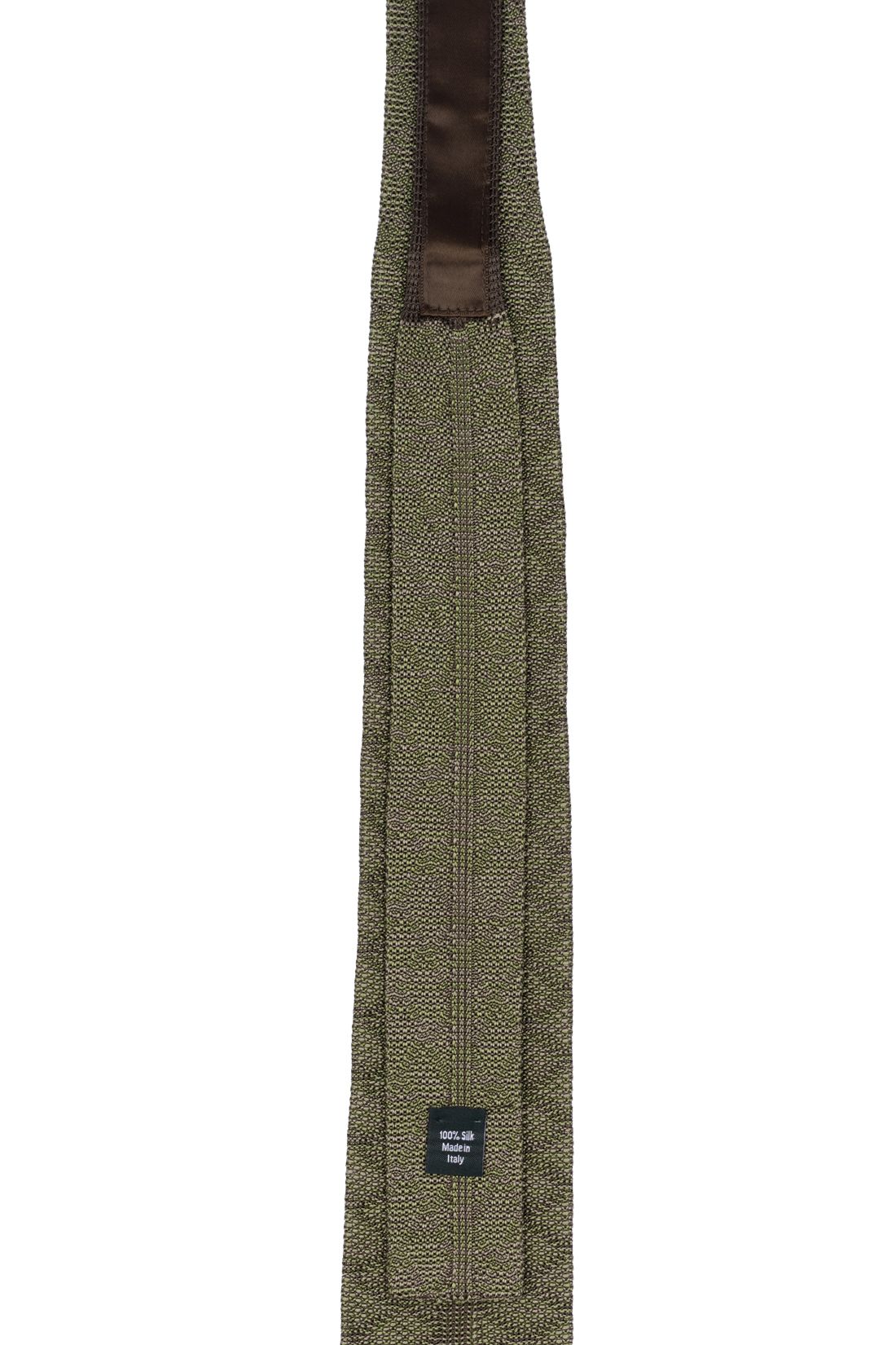 Green Geometric Knitted Italian Necktie for Men