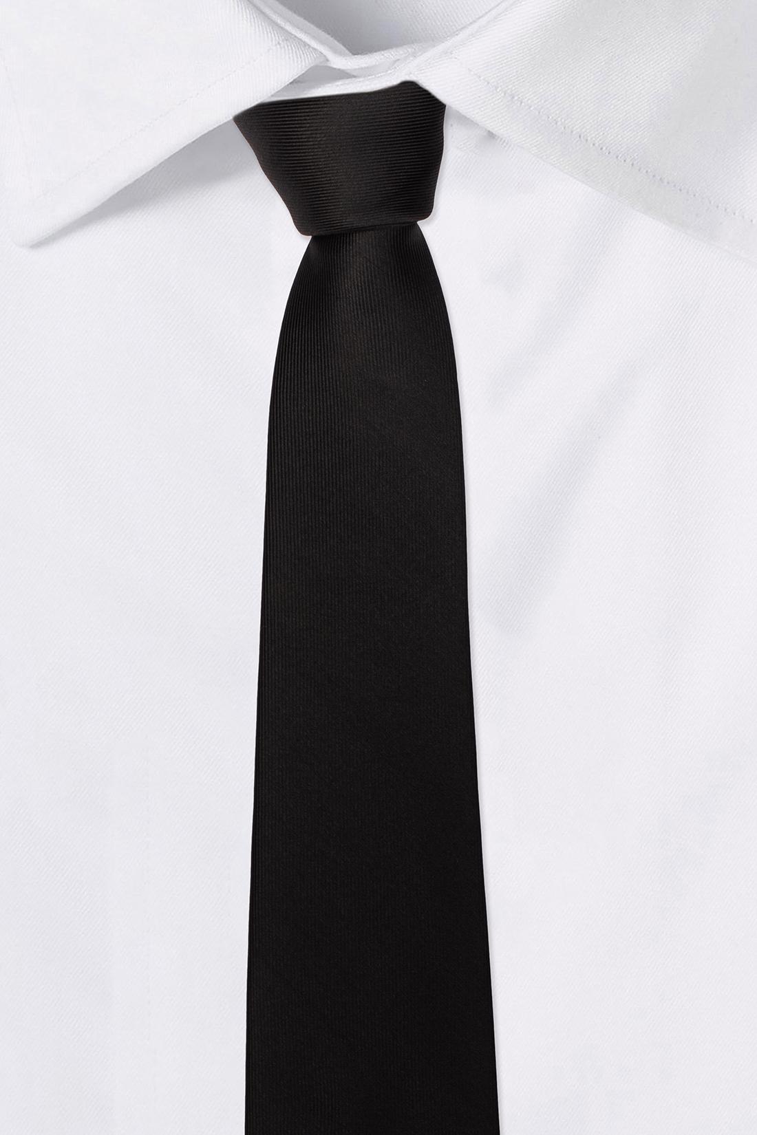 Black Solid Silk Necktie for Men