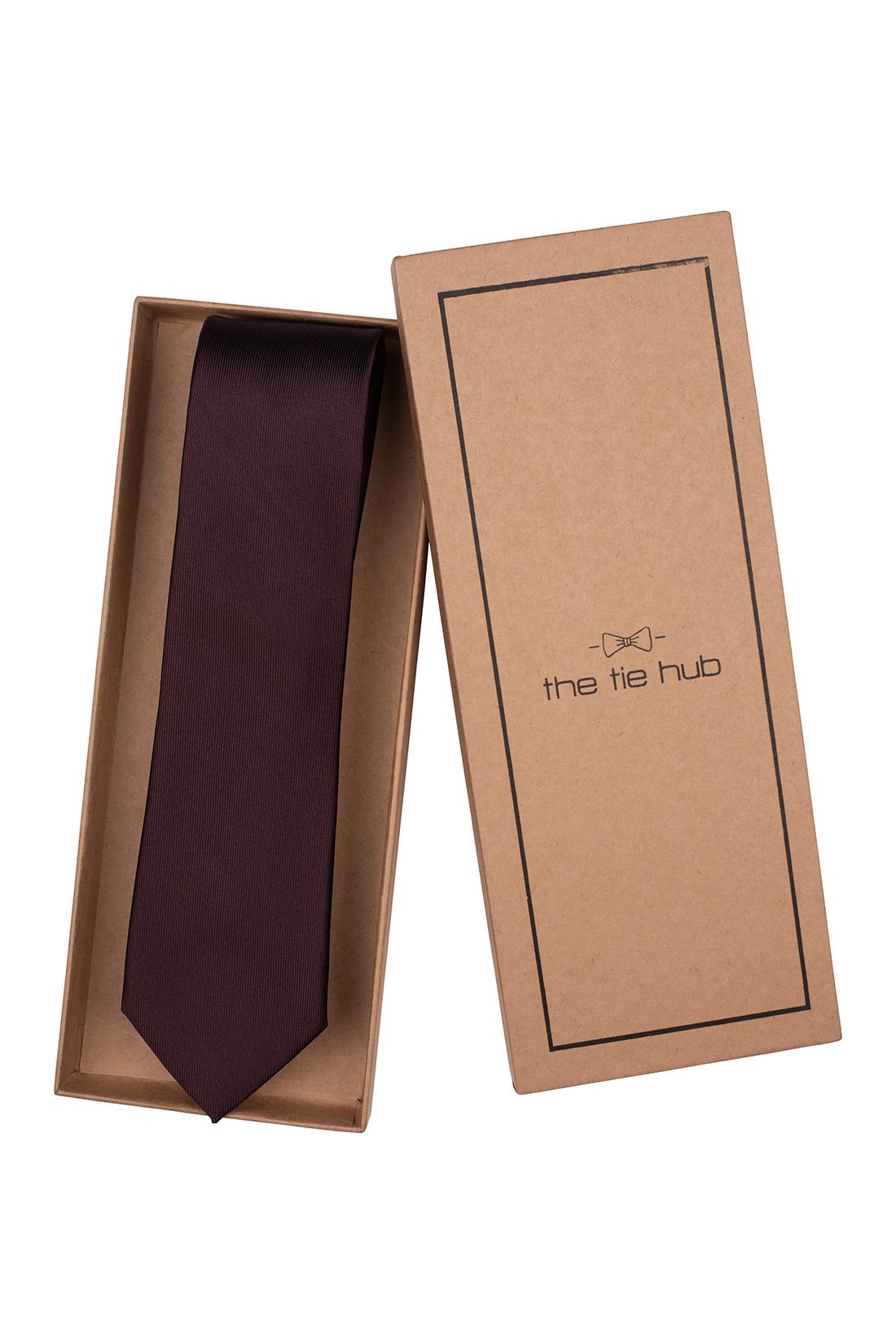 Red Solid Silk Necktie for Men
