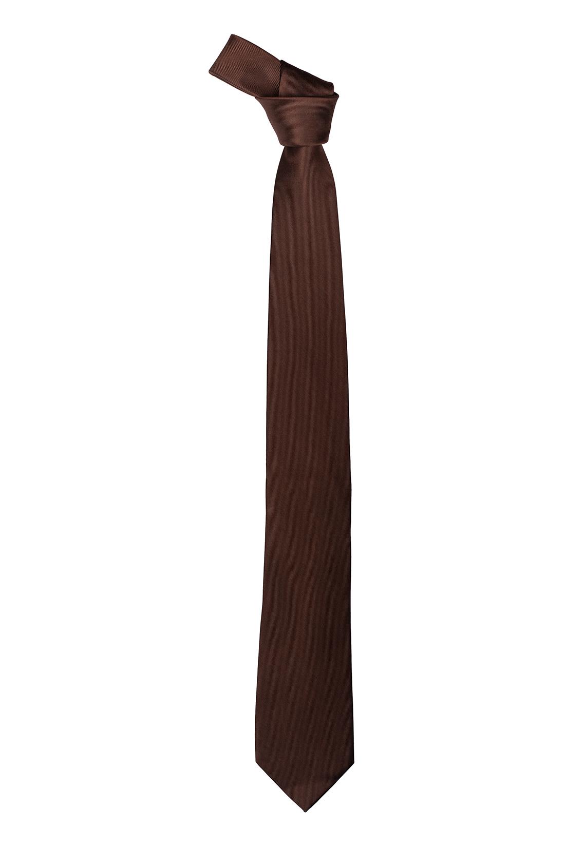 Brown Solid Silk Necktie for Men