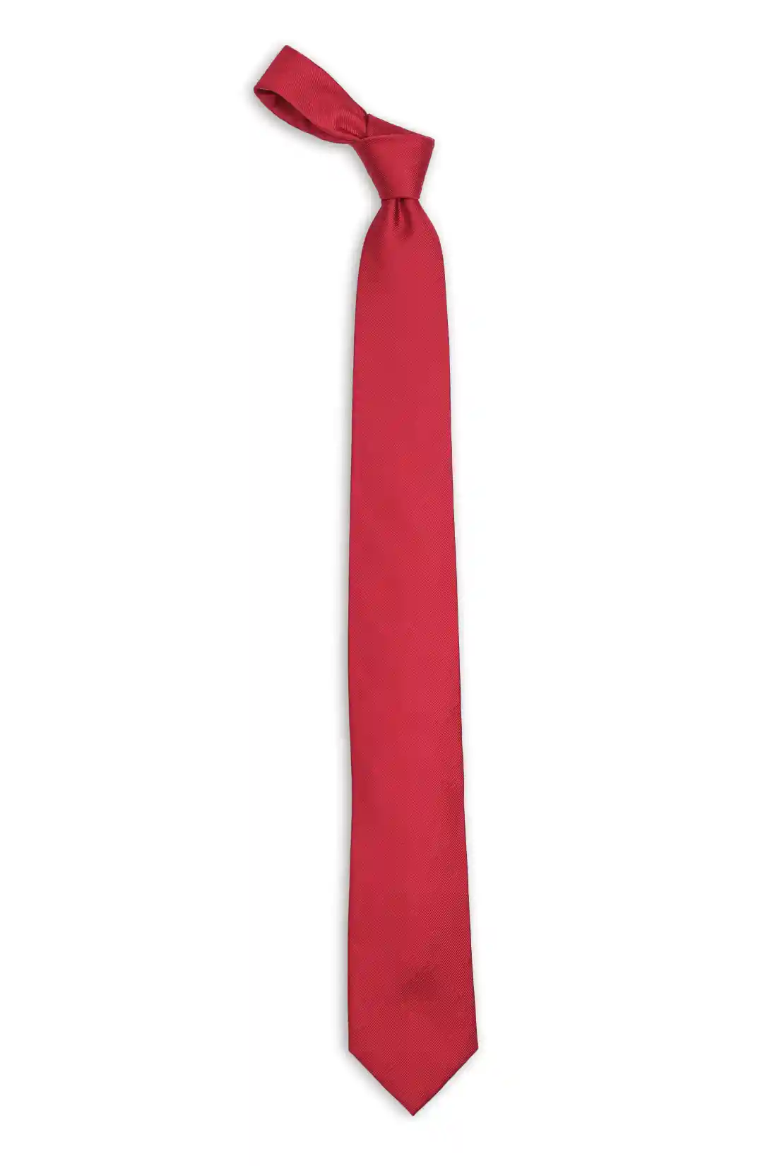 Red Solid Silk Necktie for Men