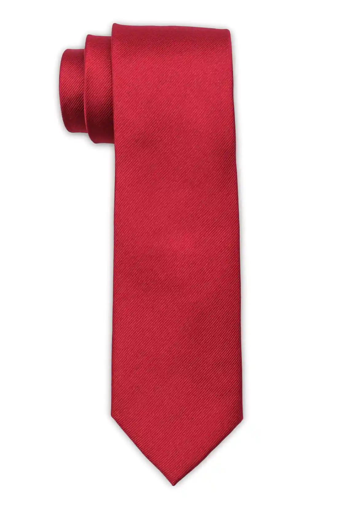 Red Solid Silk Necktie for Men