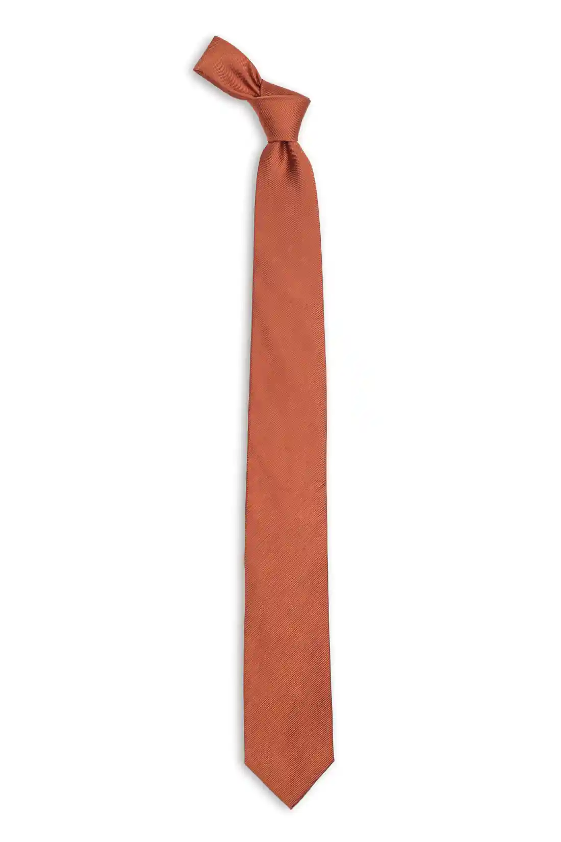 Brown Solid Silk Necktie for Men
