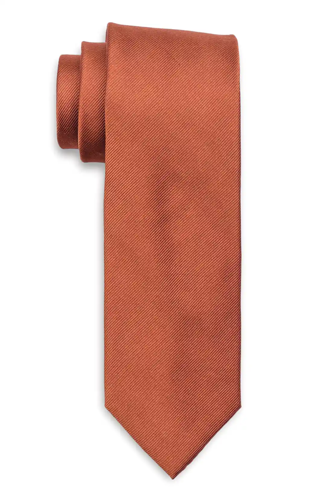 Brown Solid Silk Necktie for Men