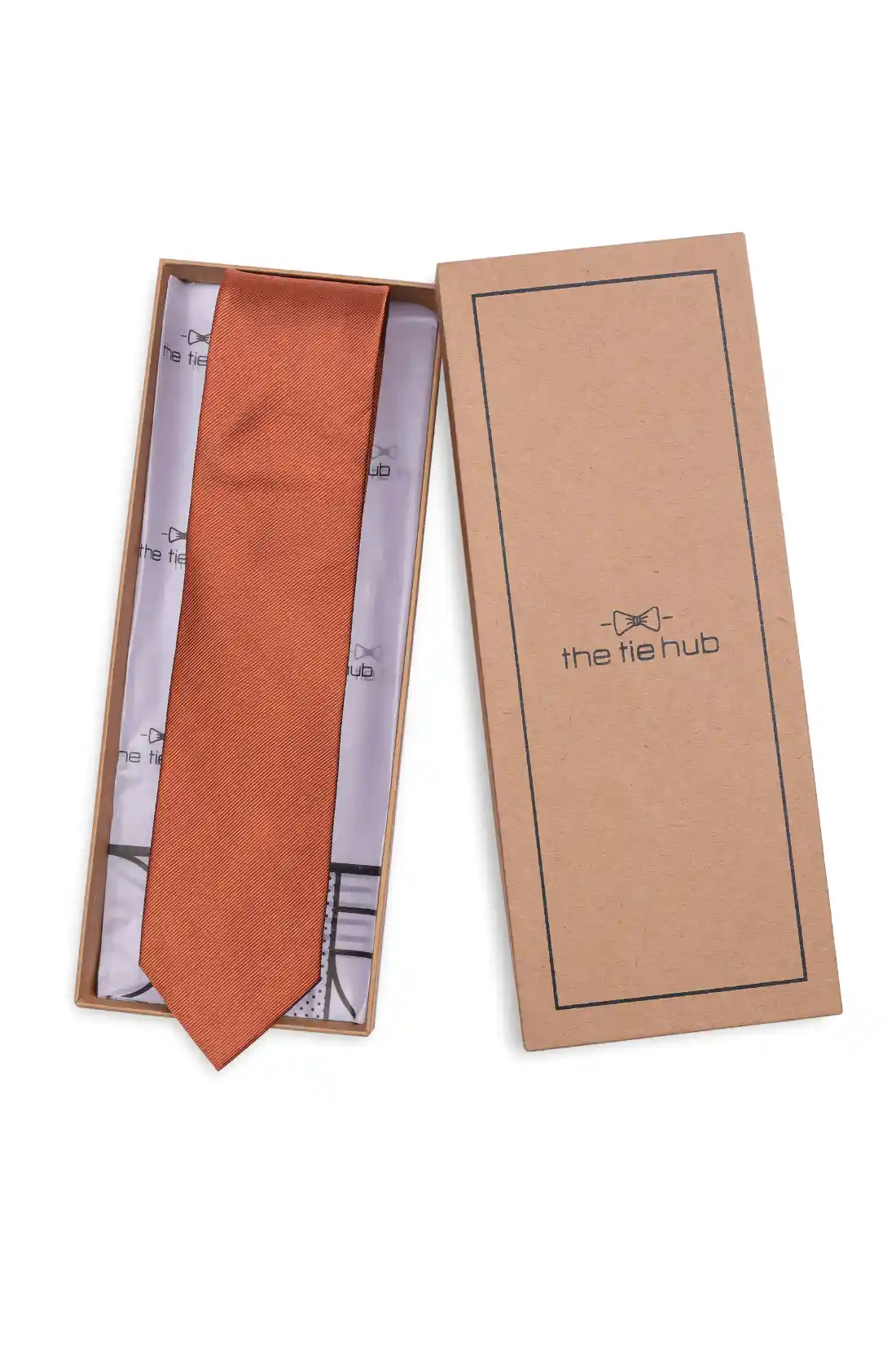 Brown Solid Silk Necktie for Men