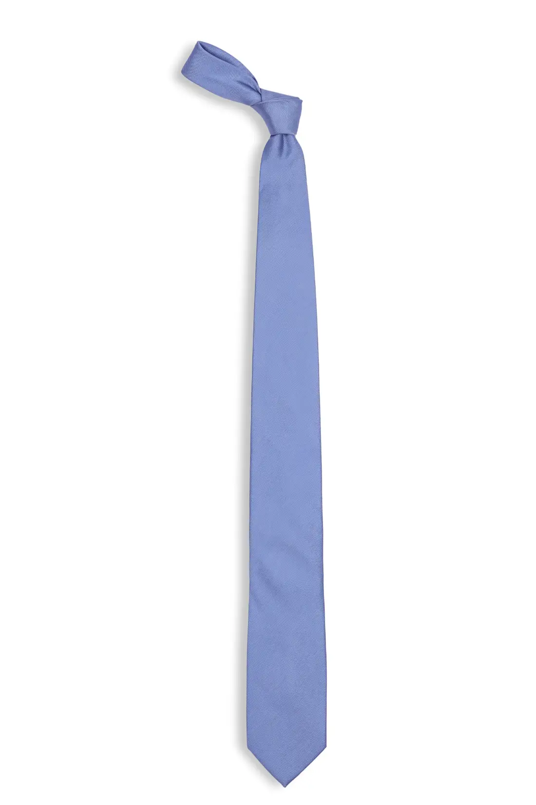 Blue Solid Silk Necktie for Men