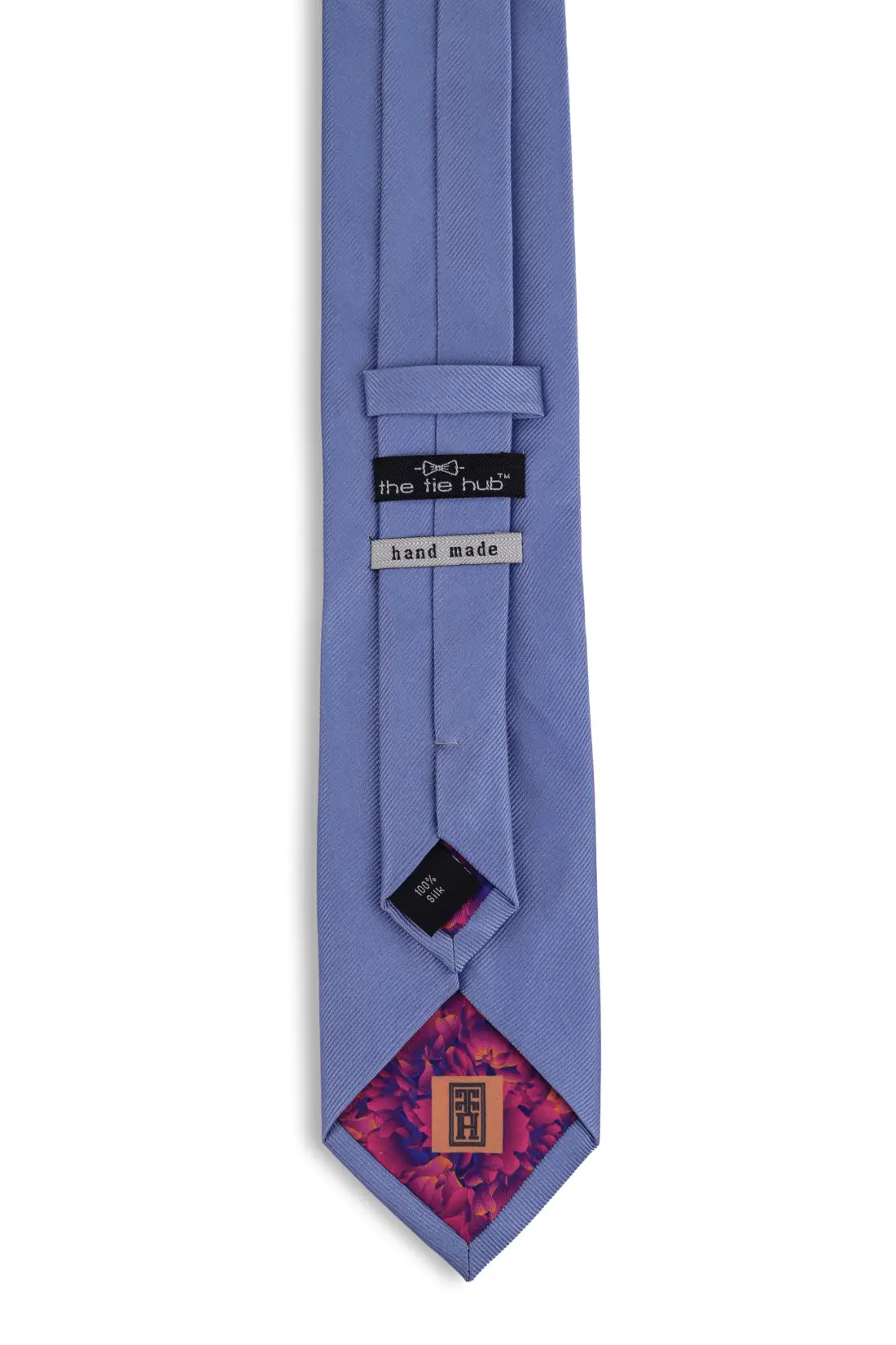 Blue Solid Silk Necktie for Men
