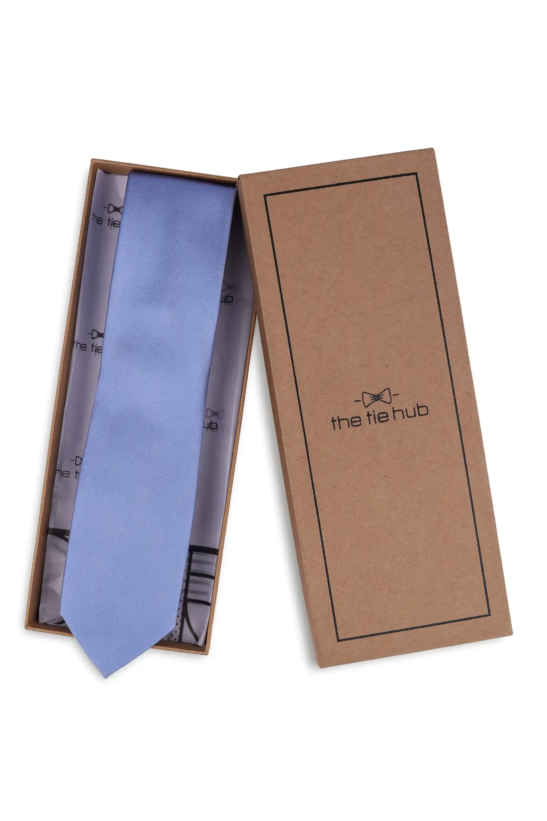 Blue Solid Silk Necktie for Men