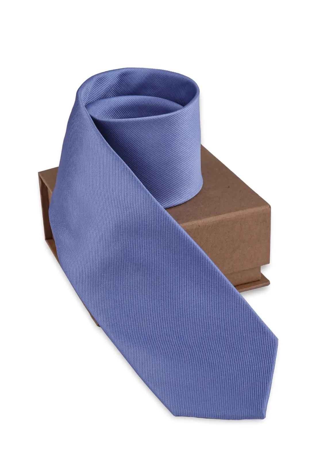 Blue Solid Silk Necktie for Men