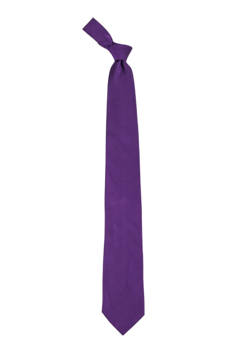 Purple Solid Silk Necktie for Men