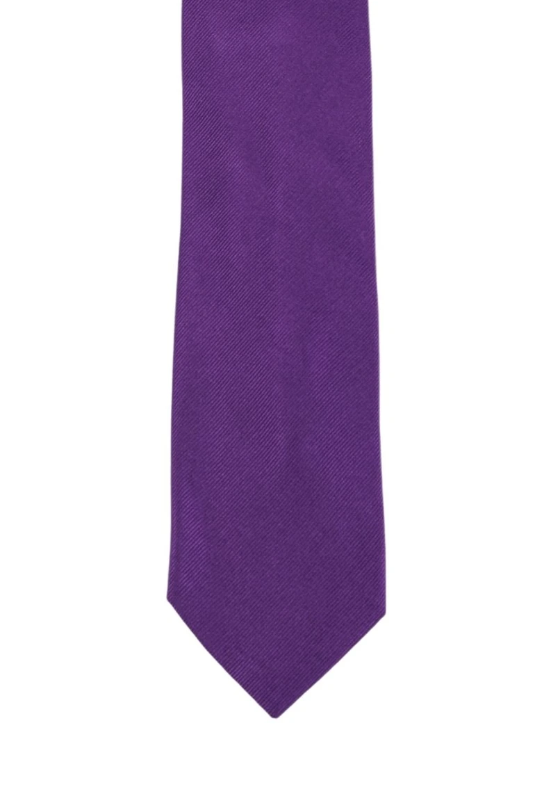 Purple Solid Silk Necktie for Men