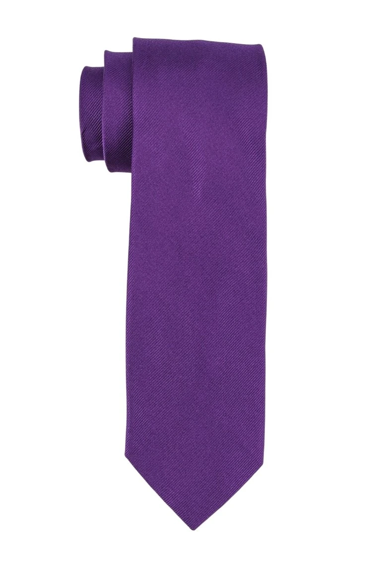 Purple Solid Silk Necktie for Men