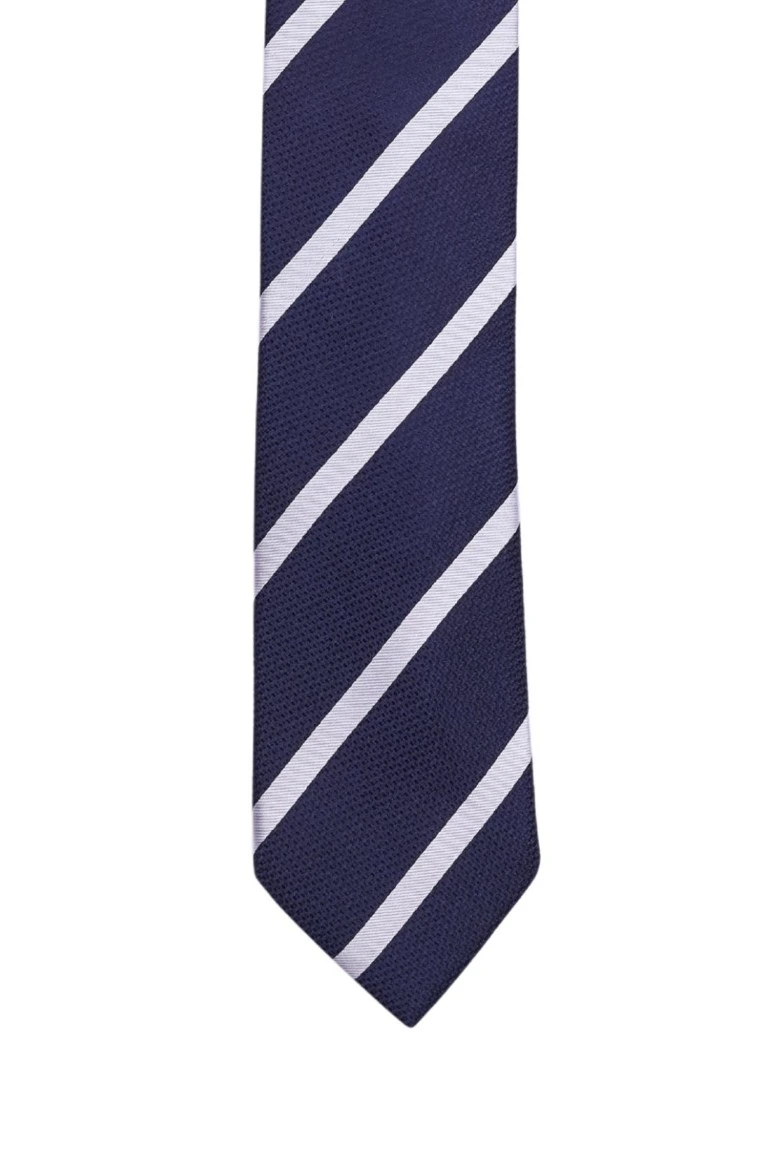 Blue Striped Silk Necktie for Men