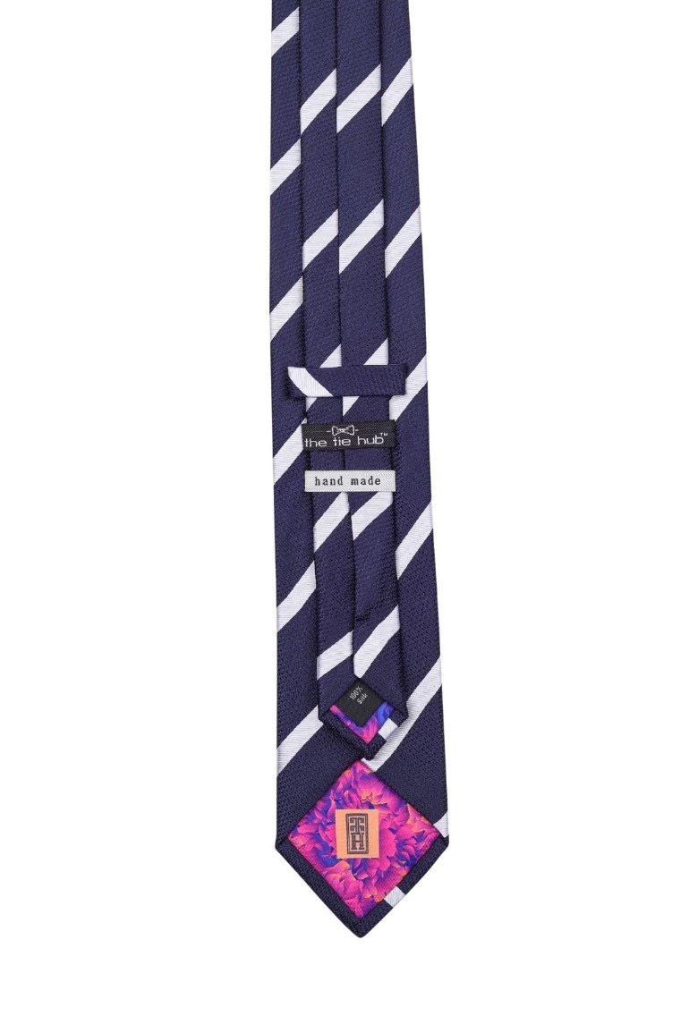 Blue Striped Silk Necktie for Men