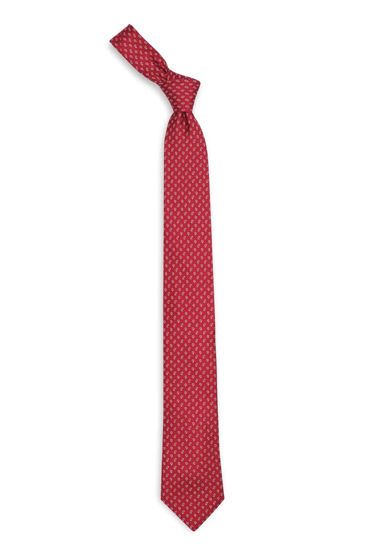Red Paisley Silk Necktie for Men