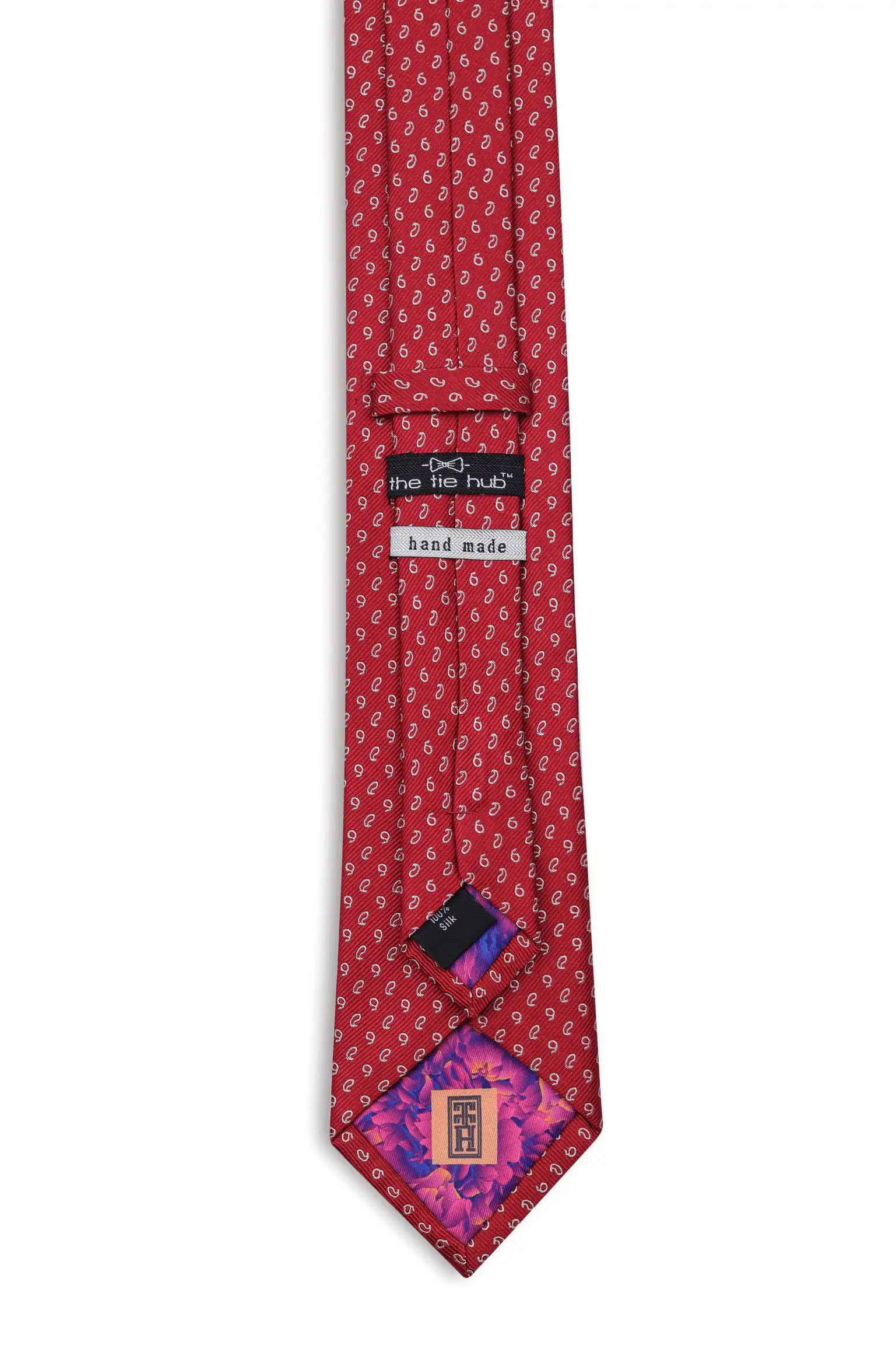 Red Paisley Silk Necktie for Men