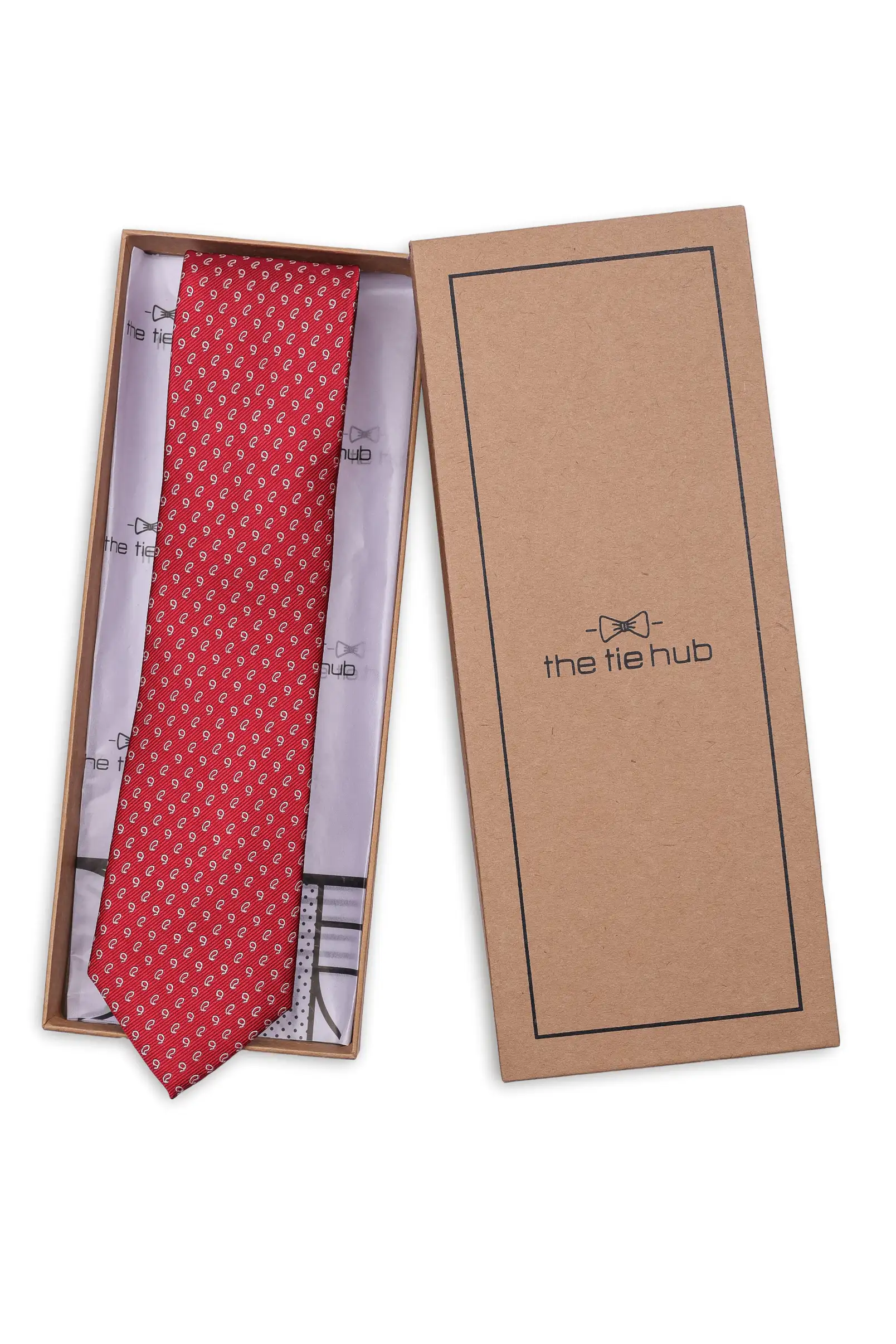 Red Paisley Silk Necktie for Men