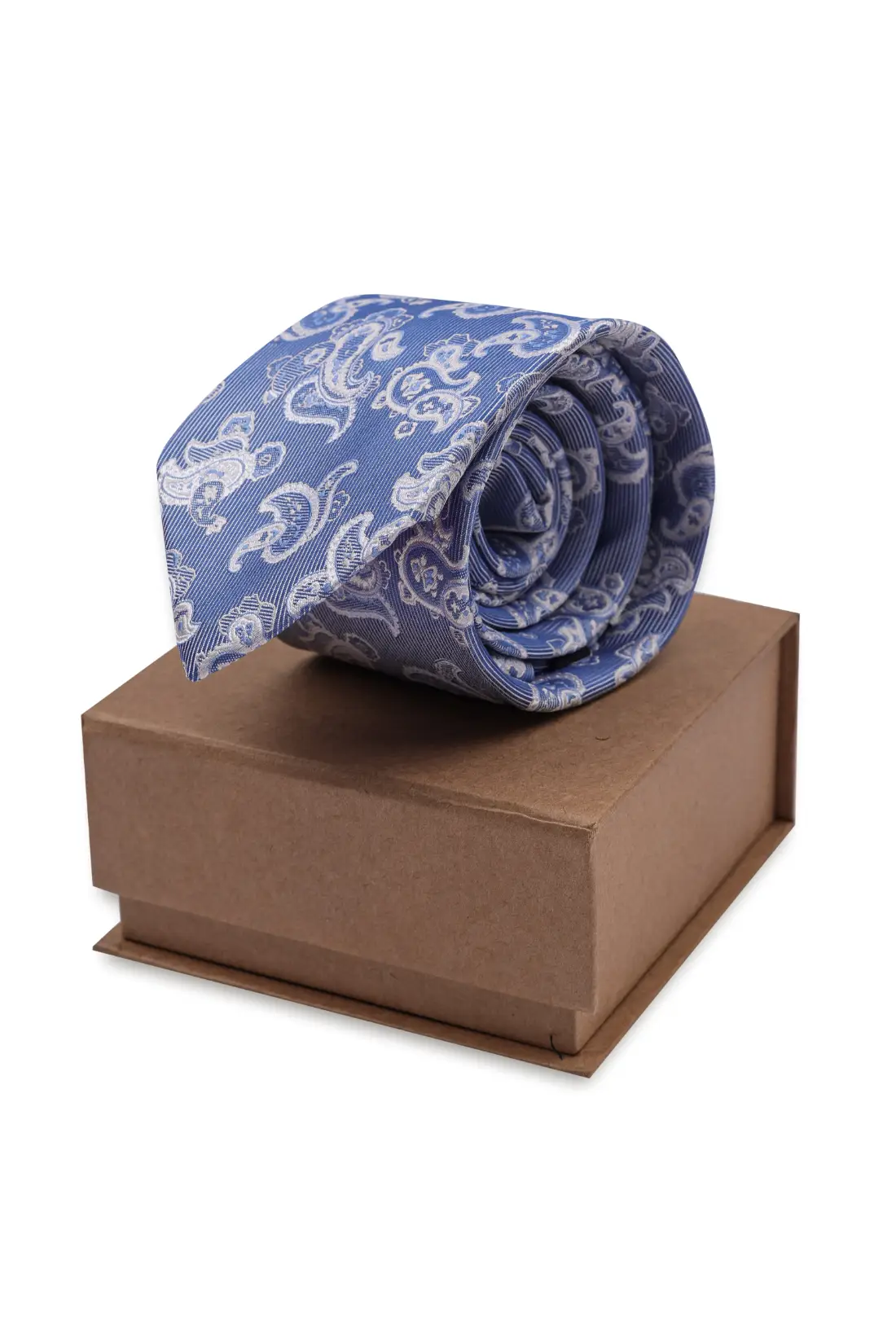 Blue Paisley Silk Necktie for Men